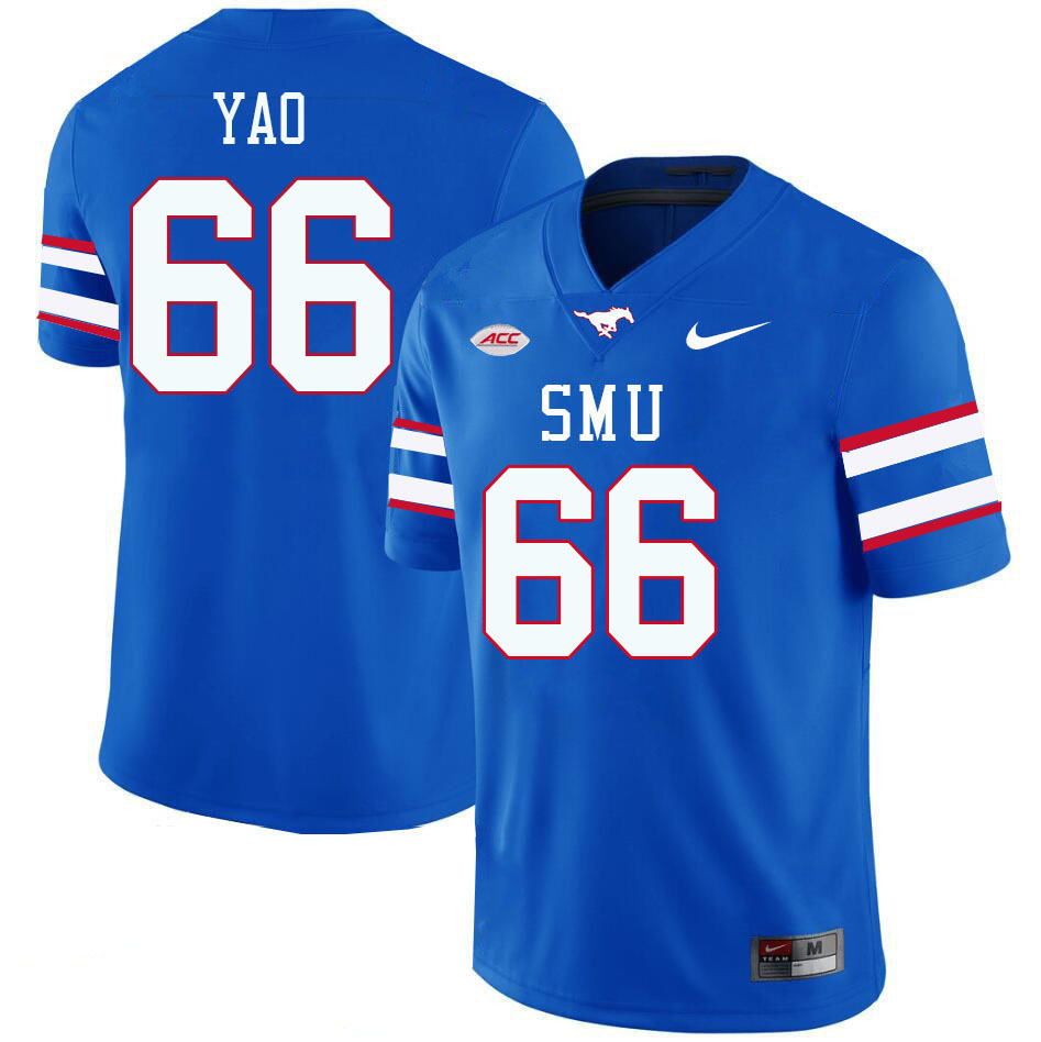 SMU Mustangs #66 Max Yao College Football Jerseys Stitched Sale-Royal